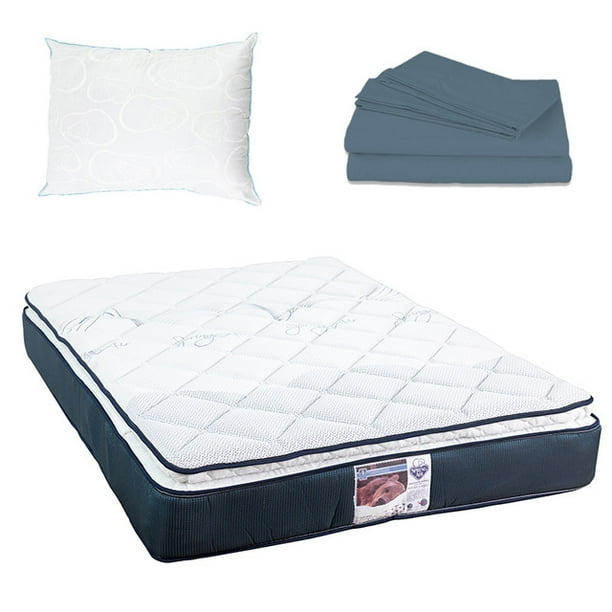 Colchón Individual Spring Air Monaco + Sábanas Basic + Almohada de Osos