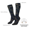 thumbnail image 5 of Picia Women Crew Soft Moisture-wicking Socks Copper-Gold Gloss Outline Rose Pattern Design Cotton Socks, One Size fit All, 5 of 9