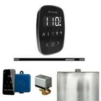 Mr Steam ButlerFlex Steam Shower Pkg w/TempoFlex Control and Linear Steamhead in Black Satin Steel