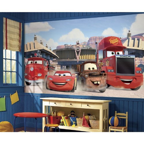 Disney Cars Friends to the Finish TG Rail de Chaise Mural Préencollé 6 Pieds x 10.5 Pieds - Ultra-Trampable