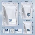 thumbnail image 2 of 100 Pack Mylar Bags for Food Storage with 100x300cc Oxygen Absorbers - 9 Mil 10"x14", 9Mil 6"x9", 9Mil 4.3"x6.3" - Resealable Bags for Packaging Products & k Food Grade Bag for Storage, 2 of 4