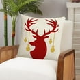 thumbnail image 6 of LanSuare Merry Christmas Pillow Cover, 18x18 Inches Red White Christmas Tree Elks Pattern Pillowcase, for Sofa Couch, Christmas Office, Bedroom Decoration, 6 of 6