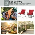 thumbnail image 4 of Outsunny Ensemble de 2 Chaises Pliantes d'Extérieur, Chaises de Camping Rembourrées, Rouge, 4 of 10