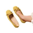 thumbnail image 4 of Xfvqtps Womens Casual Bow Flats Lightweight Breathable Shoes with Cushioned Insole Comfortable for Work Walking Travel Yellow, 4 of 9