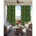 thumbnail image 6 of Green Leaves Kitchen Curtains Spring Abstract Retro Pastoral Plants Cafe Short Curtains for Bathroom Blackout Window Curtain Grommet Small Window Treatment Drapes for Bedroom Living Room 52"x45"x2, 6 of 9