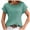 Green, variant on Fesfesfes Womens Summer Tops Women's Summer Color Round Neck Ripple Pattern Temperament Short Sleeve Women's T-Shirts 4(S)