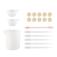 thumbnail image 3 of Silicone Measuring Cup Tool Kit Spatula Finger Gloves Pipettes Epoxy Resin Mixing Tool Set for Crafts 19pcs Tool Set， Pink, 3 of 14