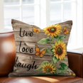 thumbnail image 3 of Sunflower Rustic Pillow Covers 18x18 Inch, Vintage Wooden Flowers Butterfly Linen Pillowcase with Invisible Zipper, Decorative Throw Pillow Covers Cushion Case for Couch Sofa Bed Living Room, 3 of 9