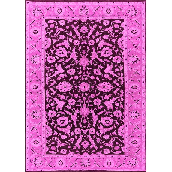 Ahgly Company Indoor Rectangle Oriental Pink Traditional Area Rugs, 2' x 5'