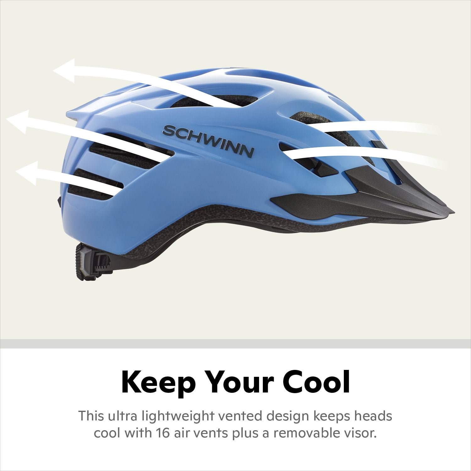 Schwinn Outlook Adult Comfort-Fit Helmet, Ages 14+, Powder Blue