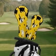 thumbnail image 5 of Golf Head Covers for Woods and Driver Waterproof Leather Golf Club Head Covers for Women Men Golf Driver Fairway Wood Headcover Black-White Cat & Paw Pattern, 5 of 7