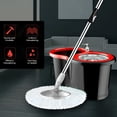 thumbnail image 2 of 360° Spin Mop Bucket System with Wringer, 4 Microfiber Replacement Mop Heads, Stainless Steel Bucket, Household Floor Cleaning Kit, 2 of 6