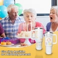 thumbnail image 5 of Happy 60th Birthday Gifts for Women, 40 oz Tumbler with Handle and Straw Lid, 60 Years Old Gifts Idea for Her, Sixty Birthday Present Back in 1964 Tumbler Cup（White）, 5 of 6
