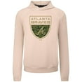 thumbnail image 2 of Men's Levelwear  Khaki Atlanta Braves Mandate Buckler Tri-Blend Pullover Hoodie, 2 of 3