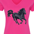thumbnail image 4 of Inktastic Beautiful Galloping Black Horse Women's V-Neck T-Shirt, 4 of 5