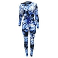 thumbnail image 4 of Ensembles pour Femmes Liquidation Ensemble Décontracté à Manches Longues Imprimé Teinture sur Nœuds Col Rond Bleu L, 4 of 6
