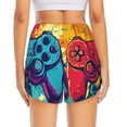 thumbnail image 2 of Lsque Gaming Printed Women's Running Shorts with Liner Pockets,Elastic Quick Dry Workout Athletic Gym Yoga Shorts,Womens High Waist Shorts-Medium, 2 of 9