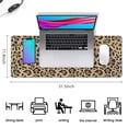 thumbnail image 5 of Long Mouse Pads for Desk,Brown and Black Leopard Print Desk Mats on Top Of Desks, Desk Mouse Pad Extra Large with 3mm Non-Slip Base and Stitched Edge for Gaming,Office,Work,Home 31.5"x11.8", 5 of 6