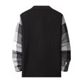 thumbnail image 6 of QHRMKOG Men's Jackets Color Block Long Sleeve Button Down Shirt Jackets Relaxed Fit Midweight Shackets Autumn Casual Warm Jacket with Pockets Black XL, 6 of 9
