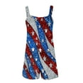 thumbnail image 4 of BLTIBY Womens Summer Suspender Shorts Overalls Independence Day Patriotic Printed Romper with Pockets 2025 Trendy Versatile Playsuit White 2 L, 4 of 5