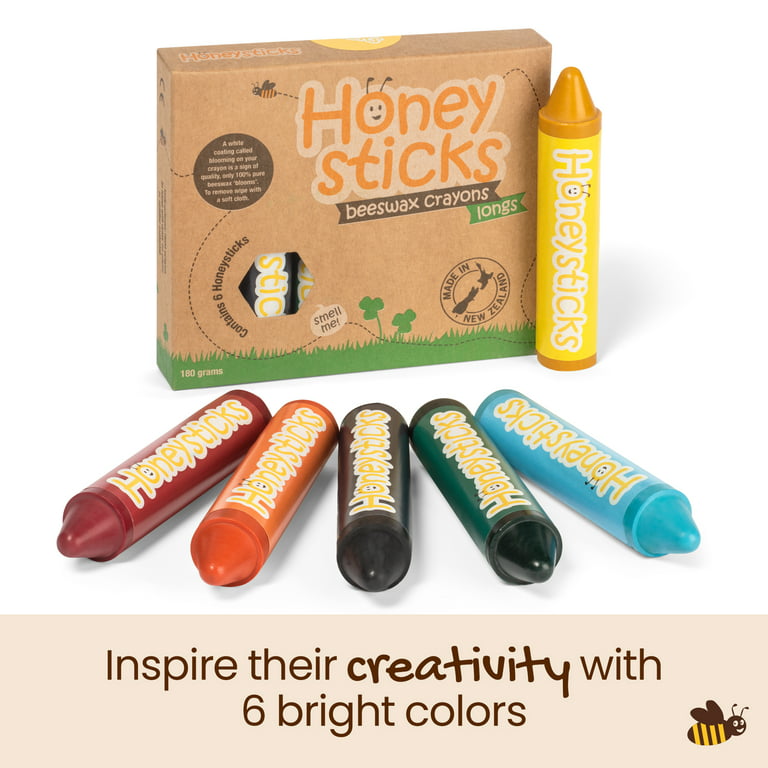 Honeysticks 100% Pure Beeswax Crayons Natural, Safe for Toddlers, Kids and  Children, Handmade in New Zealand, For 1 Year Plus (12 Pack) : :  Toys & Games