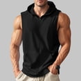 thumbnail image 2 of ZCFZJW Men's Workout Hooded Tank Tops Lightweight Full Zip Up Sleeveless Gym Shirts Muscle Cut Off T Shirt Bodybuilding Hoodies Black XXXL, 2 of 8