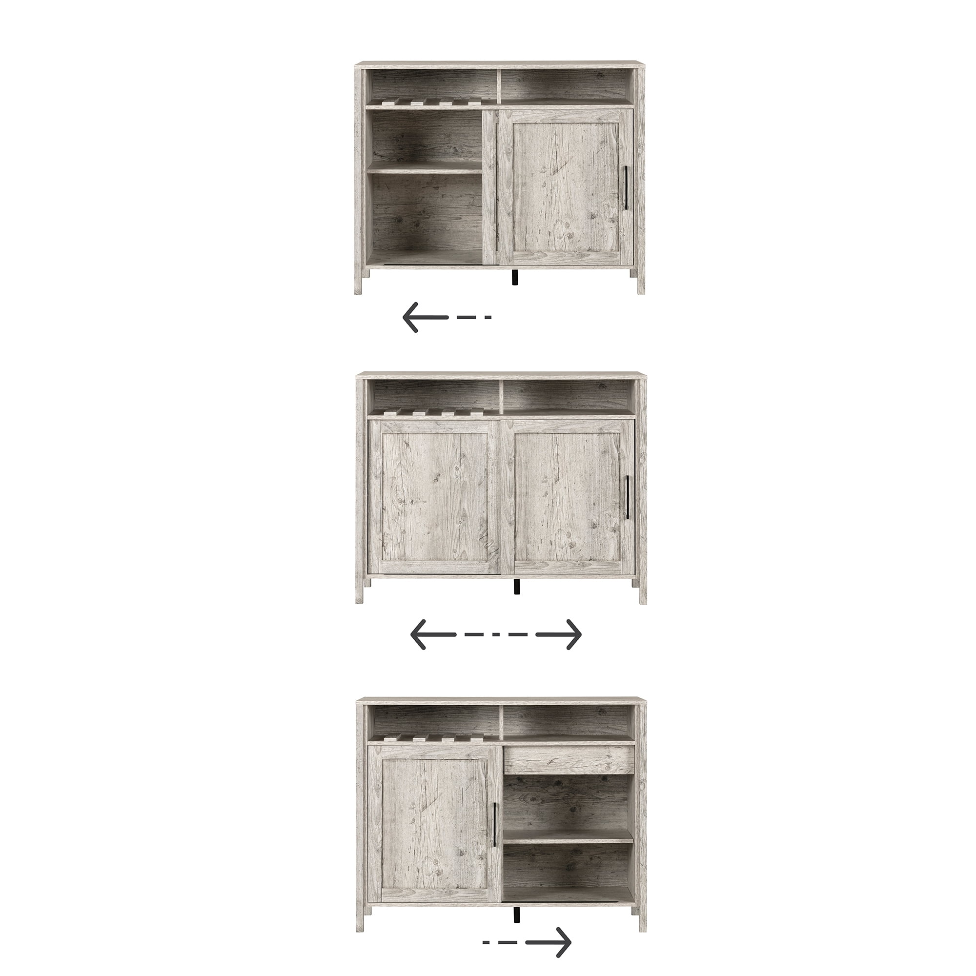 South Shore Munich Buffet with Sliding Door-Seaside Pine