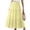Yellow, variant on qelini Lace Maxi Skirt for Women Long Skirt Elastic High Waist A-line Skirt Solid Color Casual Skirt