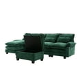 thumbnail image 6 of 106" U Shape Sectional Sofa Cloud Couch for Living Room, Comfy Modular Sofas with Double-layer Cushion, 4 Seat Chenille U-Shaped Sleeper Sofa with Chaise Lounge, Ottoman & Pillows, Emerald, 6 of 9
