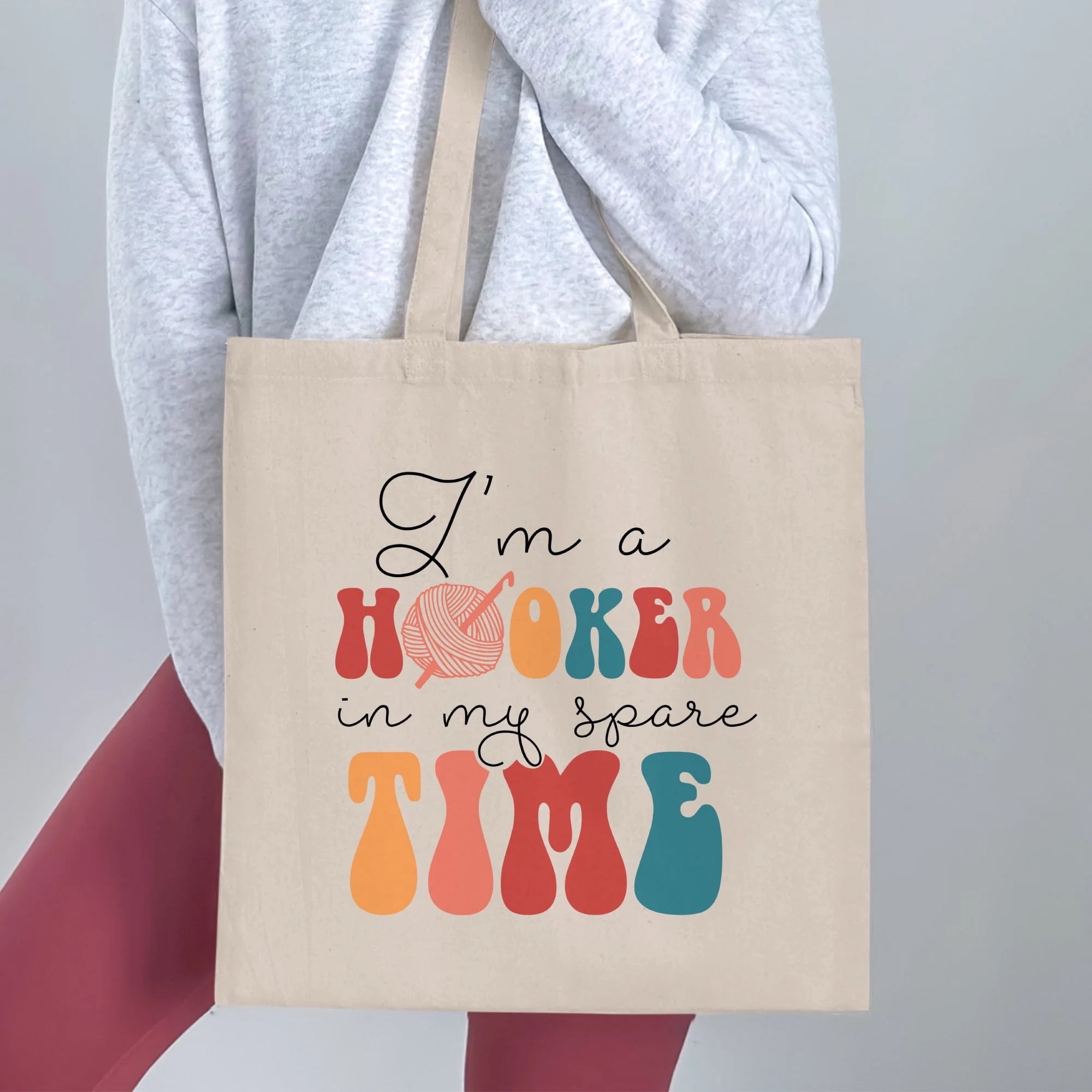 Crocheter Gift, Crocheting Yarn Tote Bag, Project Bag, Gift for Crocheter, Hobby Craft Bag