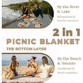 thumbnail image 5 of 2 in 1 Extra Large Outdoor Picnic Blanket Waterproof Woven Boho Mat Giant Beach Towel Travel Essential Yoga Accessories Park Patio Lawn Garden Grass Ground Music Festival Concert Must Have, 5 of 6