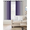 thumbnail image 3 of Dark Purple Grey Ombre Blackout Curtains for Bedroom, Modern Abstract Art Gradient Room Darkening Window Drapes for Living Room, Thermal Insulated Grommet Curtains, 27.5x39 inch, 2 Panels, 3 of 9