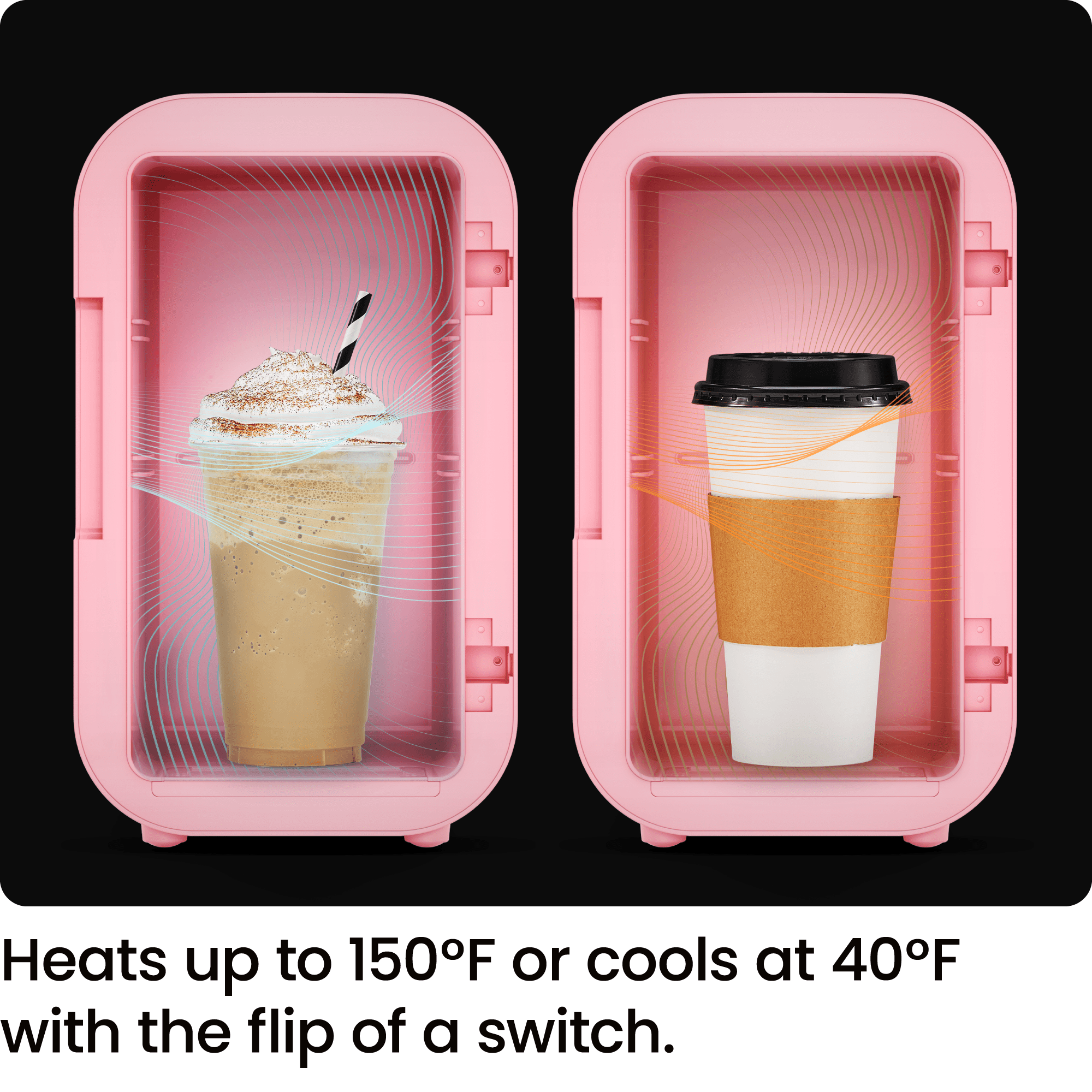 The Iceman Portable Mini Fridge, 5L, Pink, Cools and Heats