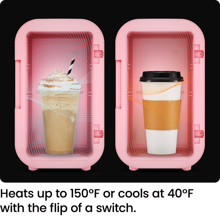 The Iceman Portable Mini Fridge, 5L, Pink, Cools and Heats