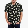 thumbnail image 3 of Balery Daisies Flowers Printed Men’s Short Sleeve Polo Shirt, Midweight Men's Shirt,Golf Polo shirts -X-Large, 3 of 9