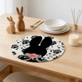 thumbnail image 4 of Décorations de Pâques pour la Maison Napperons Ronds en Lin Motifs de Lapin de Pâques et d'Oeufs de Pâques 36 Cm/14,17 Po Polyester pour Tables à Manger Rondes, 4 of 6