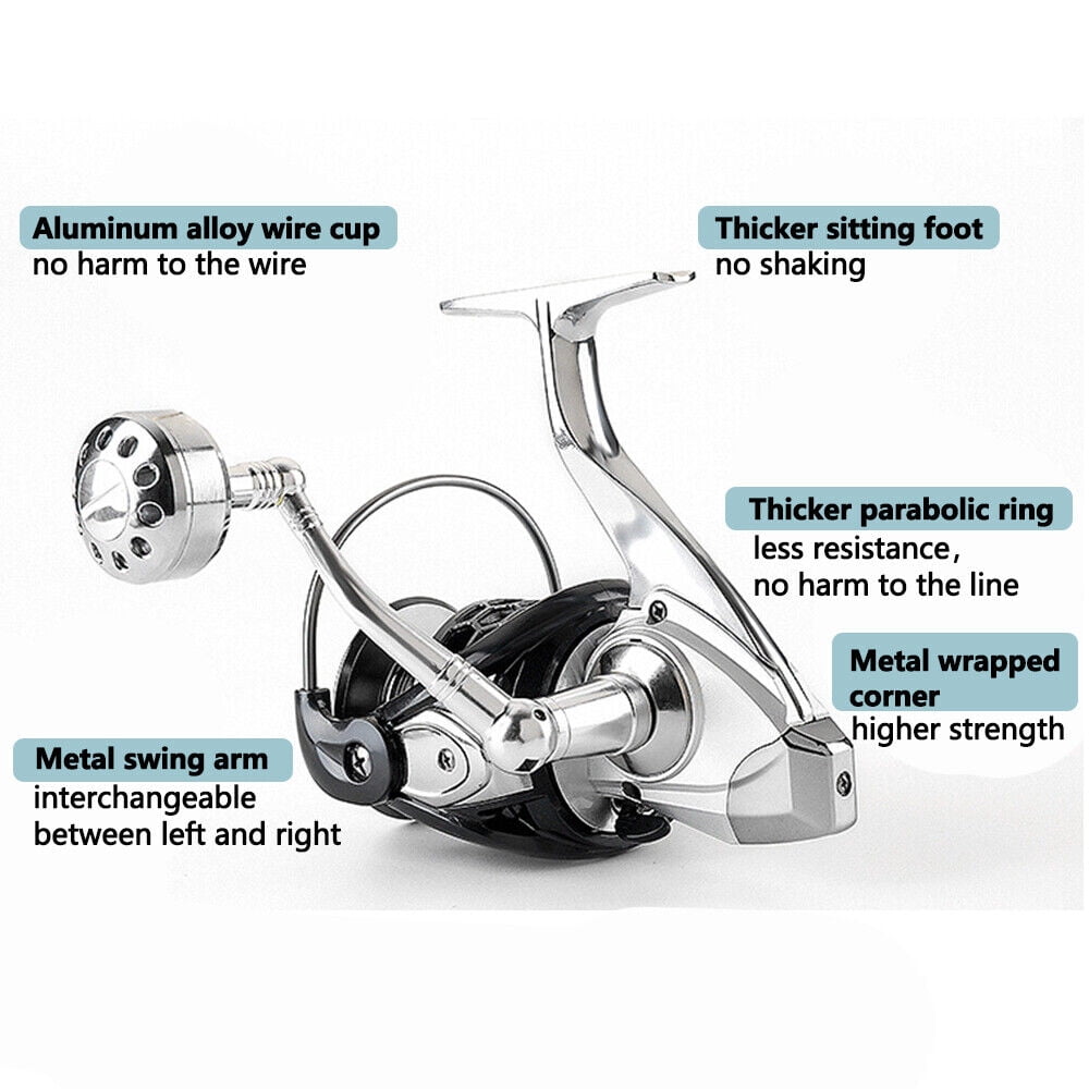 4.9:1/5.2:1 Fishing Spinning Reel Metal 14+1 BB Gear Ratio Fishing Reel
