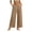 Khaki, variant on RQYYD Women's Elastic Waist Linen Pants Casual Loose Wide Leg Button Front Lightweight Summer Daily Wear Bottoms