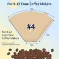 thumbnail image 5 of 200 Pcs #4 Cone Coffee Filters 8-12 Cup, Natural Unbleached Paper Filter Compatible with Pour Over, Drip, Ninja and Moccamaster Brewers, 5 of 7
