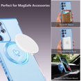 thumbnail image 5 of Magnetic Case for Samsung Galaxy S22 Ultra 5G Case[Compatible with MagSafe] Cute Plating Love Hearts Pattern Case with Camera Protection,Soft Shockproof TPU Bumper Cover for Women Girls,Blue, 5 of 12