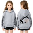 thumbnail image 2 of WhouRiu Girls Fashion Graphic Hoodies Kids Casual Long Sleeve Hooded Pullover Autumn Winter Cute Cozy Sweatshirts With Pockets,8-9 Years, 2 of 4
