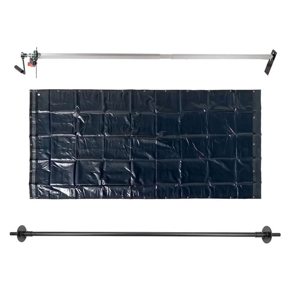 Heavy-Duty 7'6" x 20' Dump Truck Tarp Kit with Rear Anti-Sail Bow Set (Double Pocket - Waterproof Tarp)