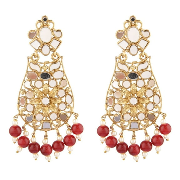 Efulgenz Crystal Stud Jhumka Jhumki Dangle Earrings Indian Jewellery for Women , Brown