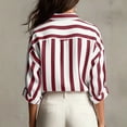 thumbnail image 5 of Qulqfy Loose Women's Blouses Long Sleeve Casual V-Neck Striped Trendy Dressy Spring Summer Business Button Down Down Tops for Women 2026 XXL, 5 of 6