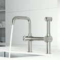 thumbnail image 3 of VIGO Cass Single-Handle High-Arc Widespread Bridge Kitchen Faucet with Pull-Out Side Sprayer in Stainless Steel-VG02050ST, 3 of 17