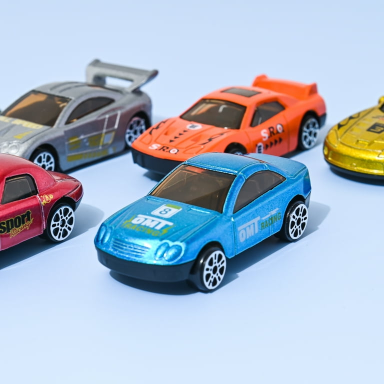 Big Mo s Toys Transport Car Carrier Truck with 6 Stylish Metal Racing Cars with Carrying Case