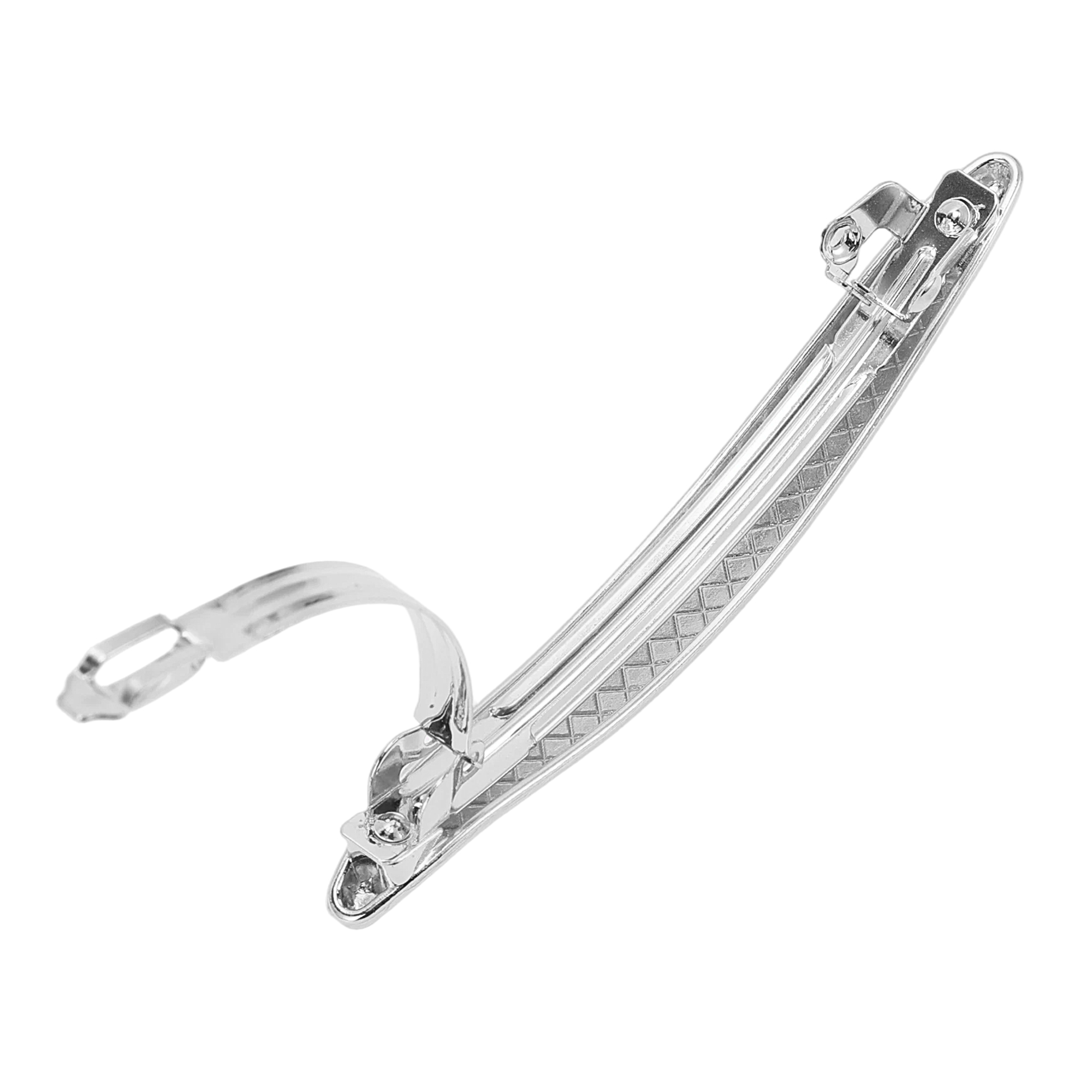 Unique Bargains Fashionable Hairstyles Grace Polished Wave Hair Barrettes Silver Tone
