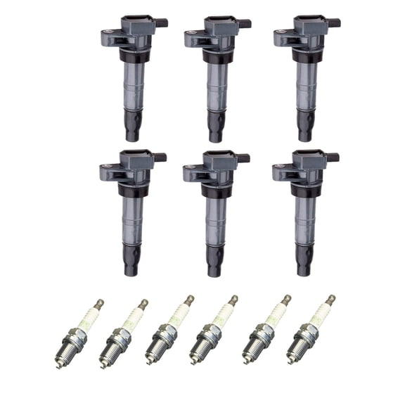 Set of 6 ISA Ignition Coils and 6 NGK Spark Plugs Compatible with 2009-2016 Hyundai Genesis  3.8L V6 Naturally Aspirated Replacement for UF546
