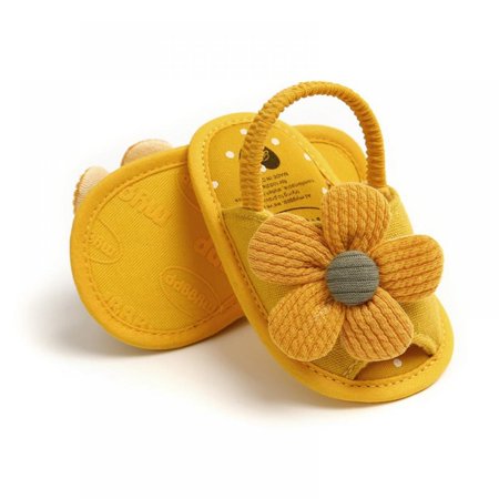

Bullpiano 0-18 Months Infant Baby Girls Sandals Slides With Elastic Back Strap Flats Slippers Princess Dress First Walker Shoes
