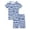 Blue Stripes & Sailboats, variant on Boys Pajamas - Soft Snug-fit PJs Short Sleeves Sleepwear Set Dark Blue Baseball Toddler Jammies Size 12